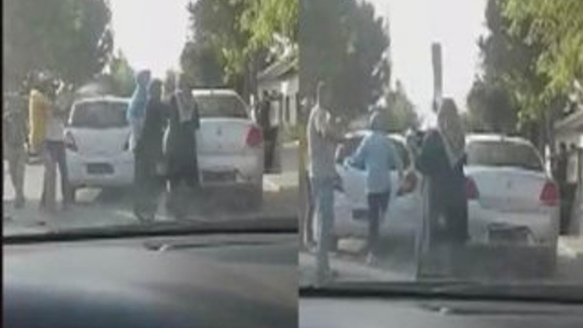 Kadın sürücü tartıştığı sürücüye plakayla saldırdı