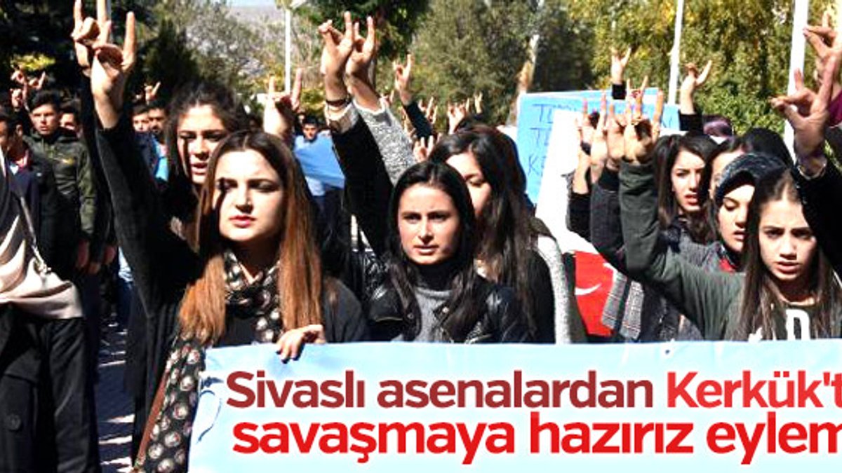 Sivas'ta Ülkücü öğrencilerden Kerkük protestosu