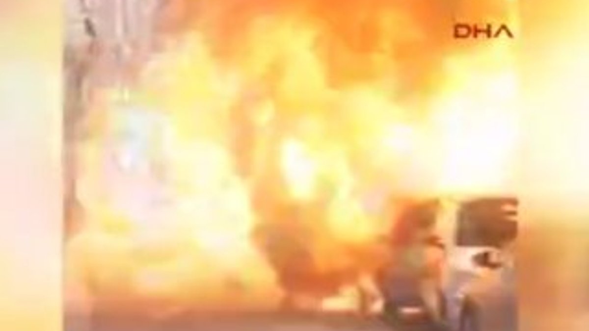 Park halindeki otomobilin LPG tankı patladı