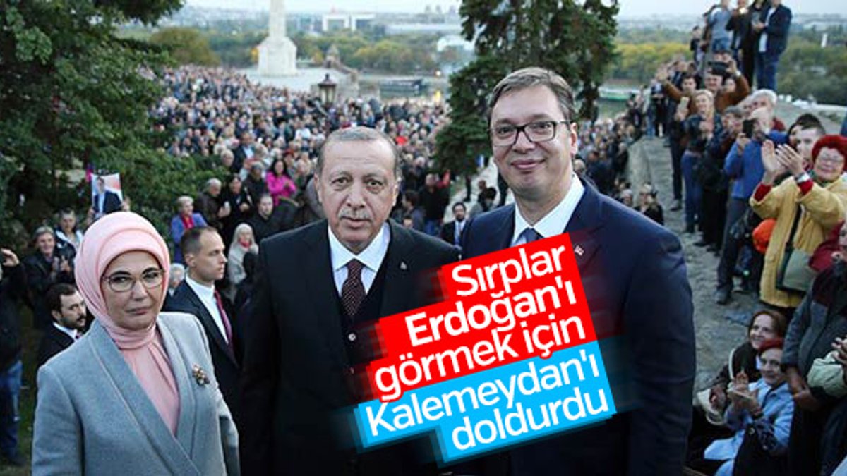 Sırbistan'da Cumhurbaşkanı Erdoğan'a sevgi seli