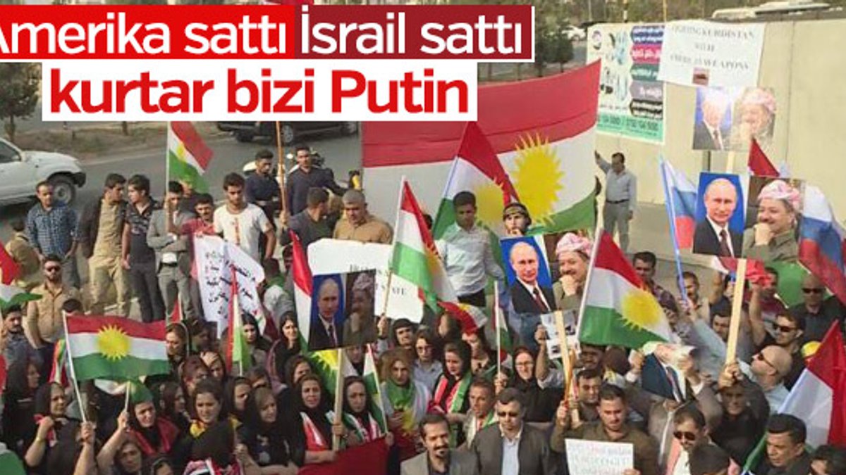 Barzani yandaşlarının Putin'li eylemi