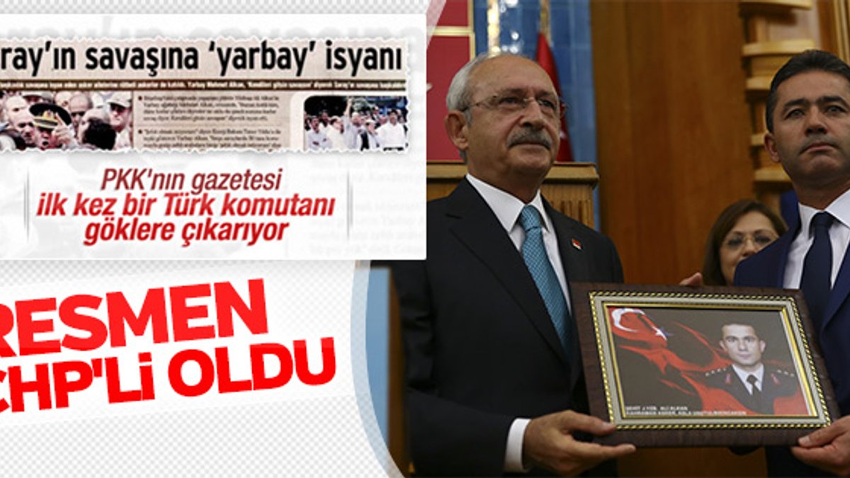 Kılıçdaroğlu Yarbay Mehmet Alkan'a rozet taktı