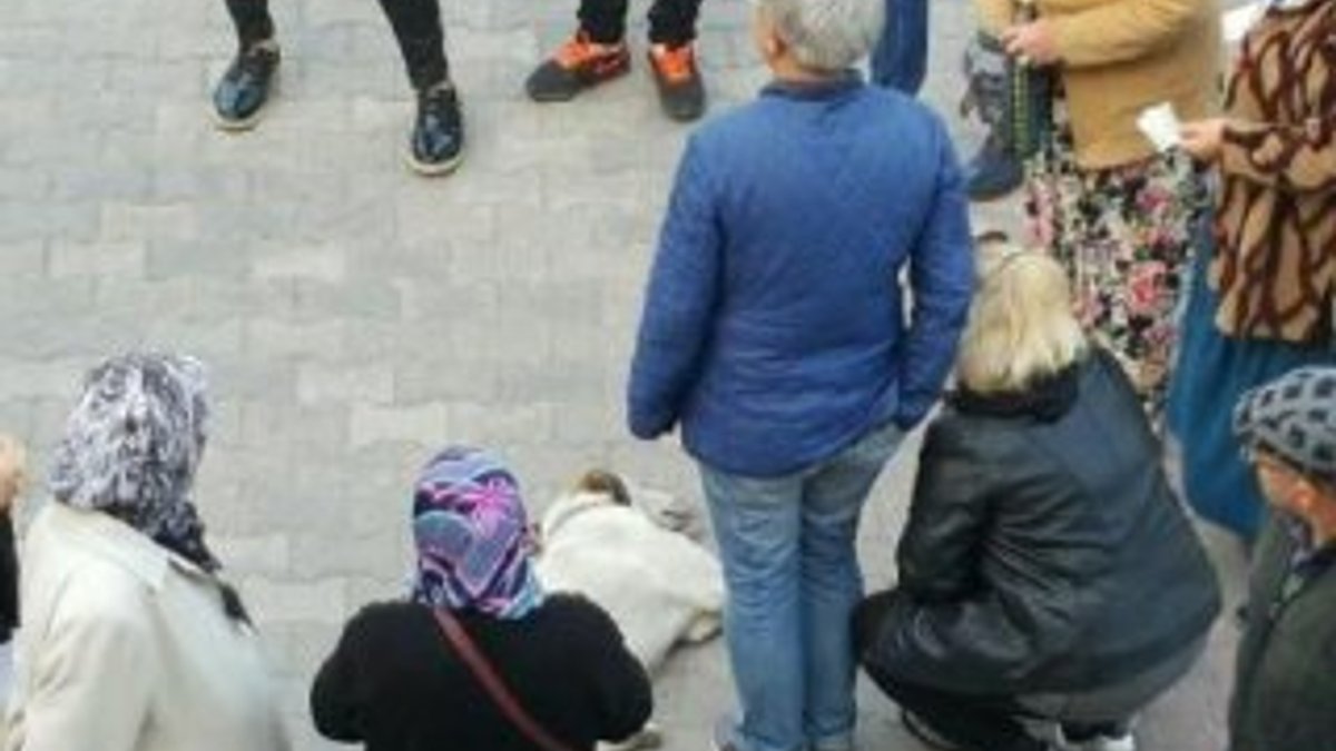 Bayılan köpeğin yardımına vatandaşlar koştu