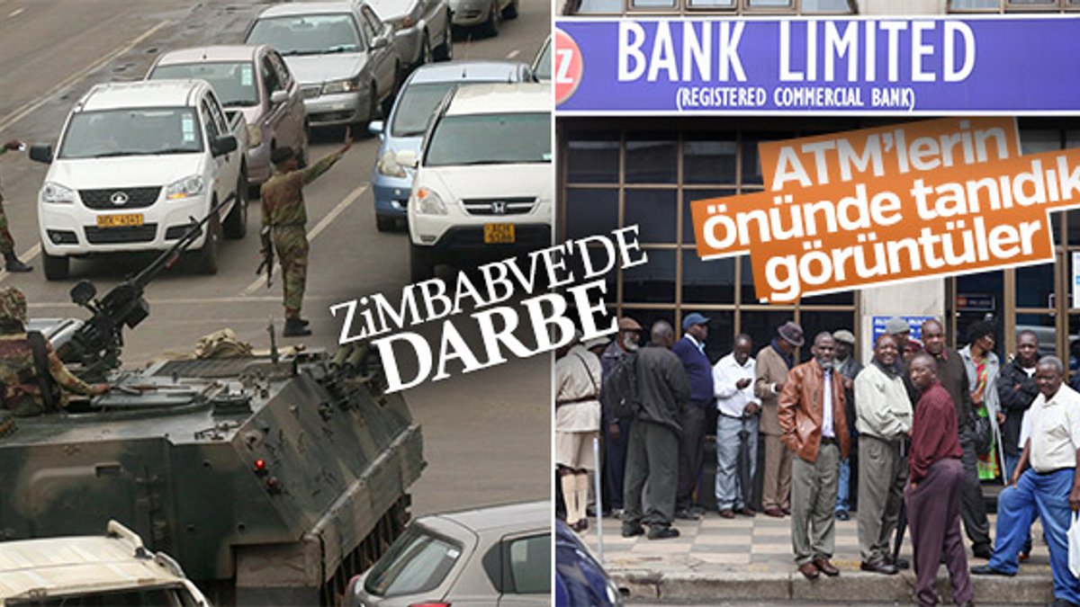Zimbabve'de askerleri görenler ATM'lere koştu