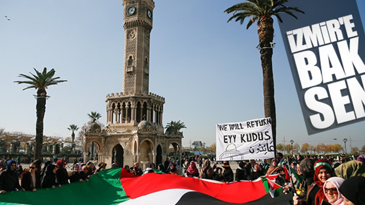 İzmir'de Kudüs protestosu