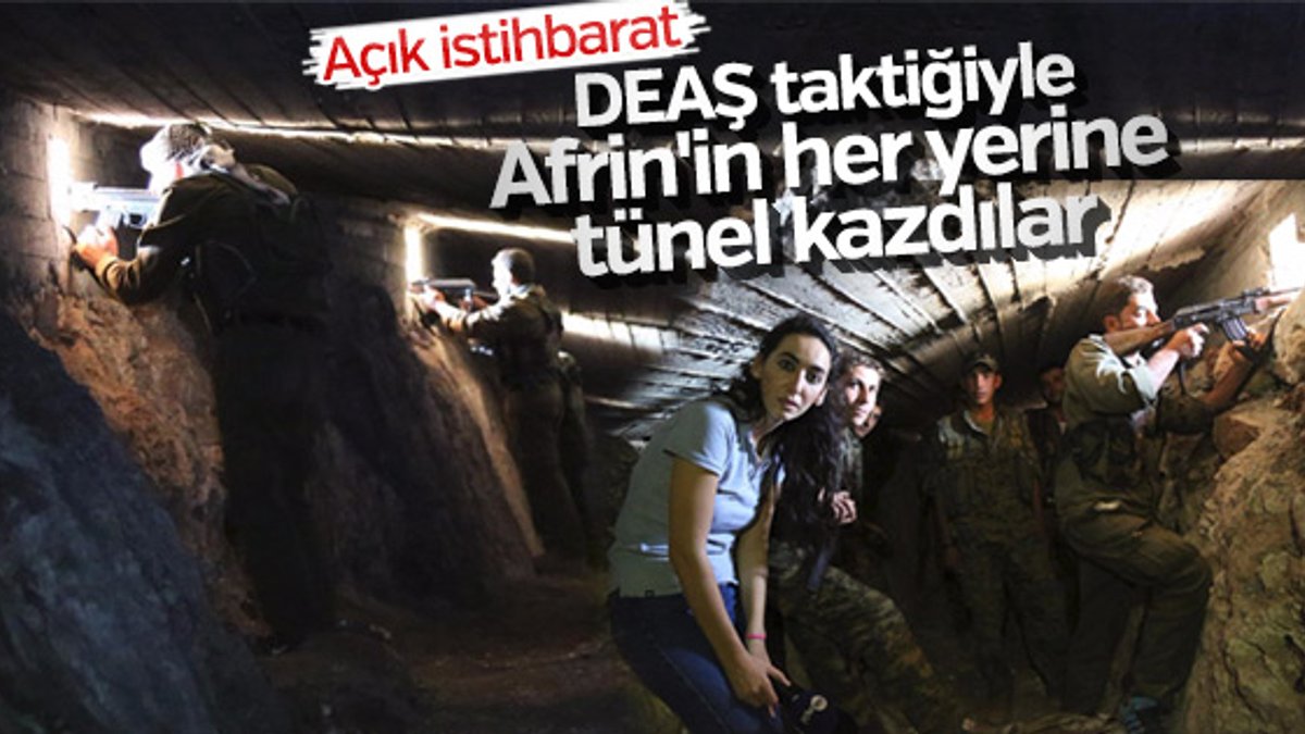Afrin'de teröristlerin tünel ağı