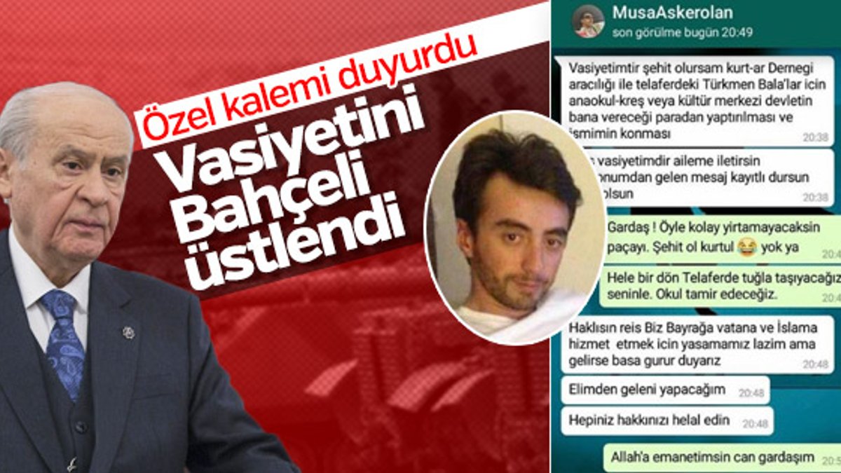 Bahçeli, şehit Özalkan'ın vasiyetini yerine getirecek