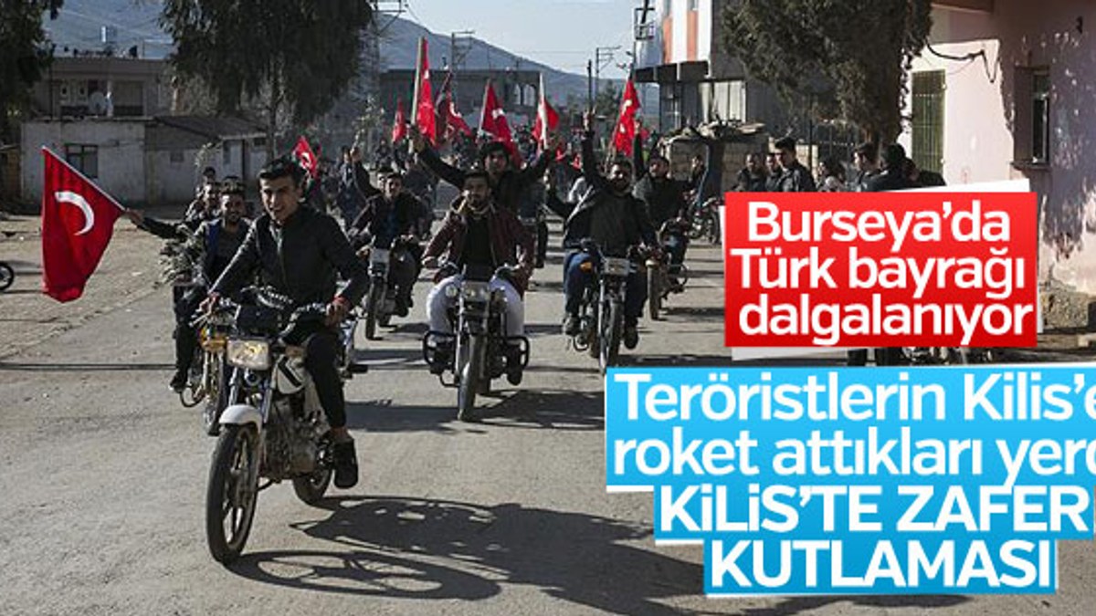 Kilis'te Türk bayraklı Burseya kutlaması