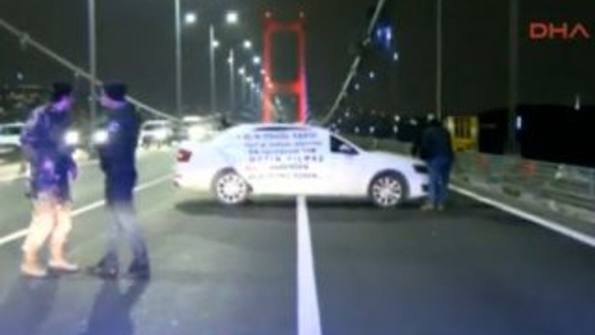 15 Temmuz Şehitler Köprüsü'nde eylem, trafiği kilitledi