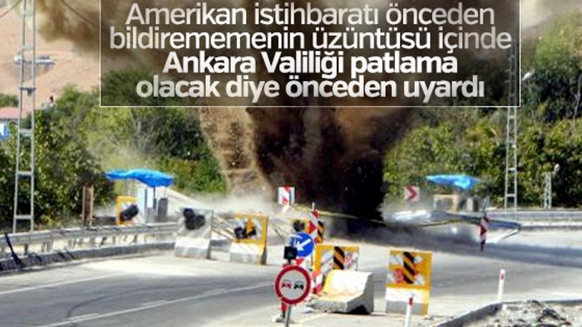 Ankara Valiliği'nden patlama uyarısı