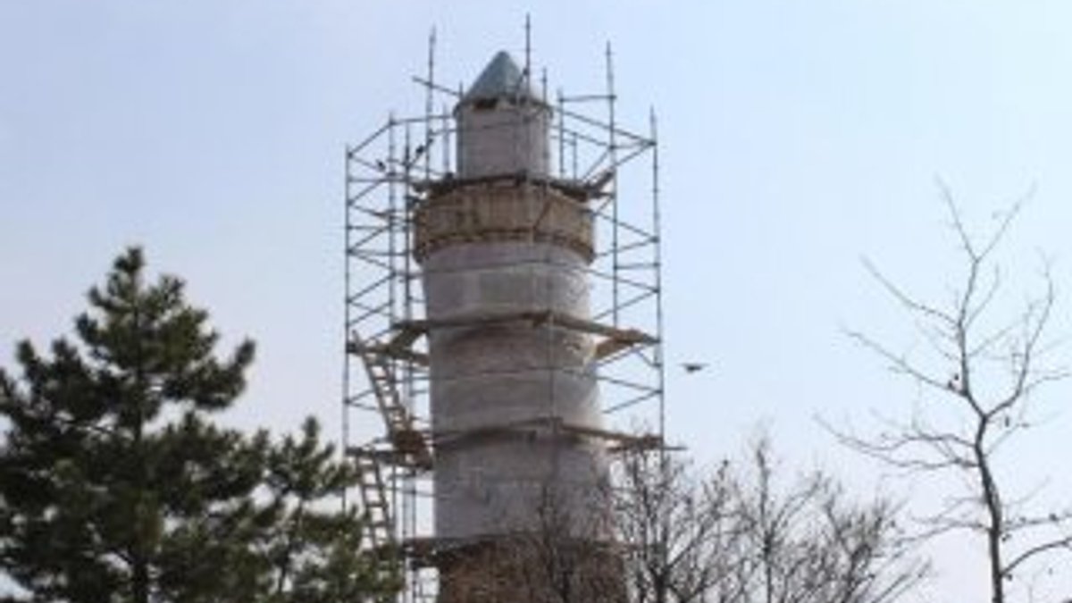 Ulu Cami'nin minaresi restore ediliyor