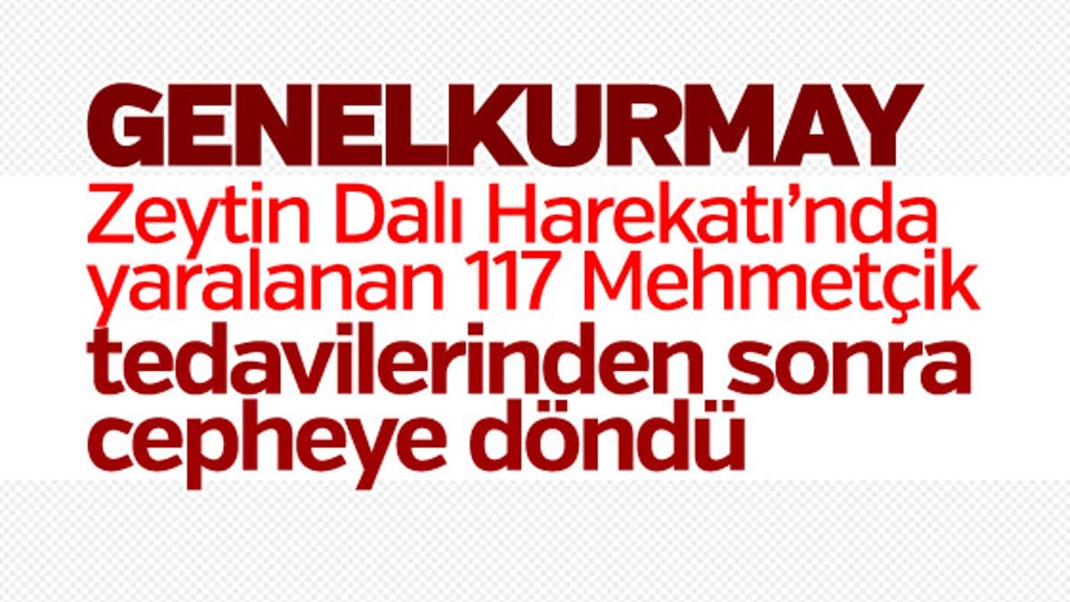 Zeytin Dalı'nda yaralanan 117 Mehmetçik göreve döndü
