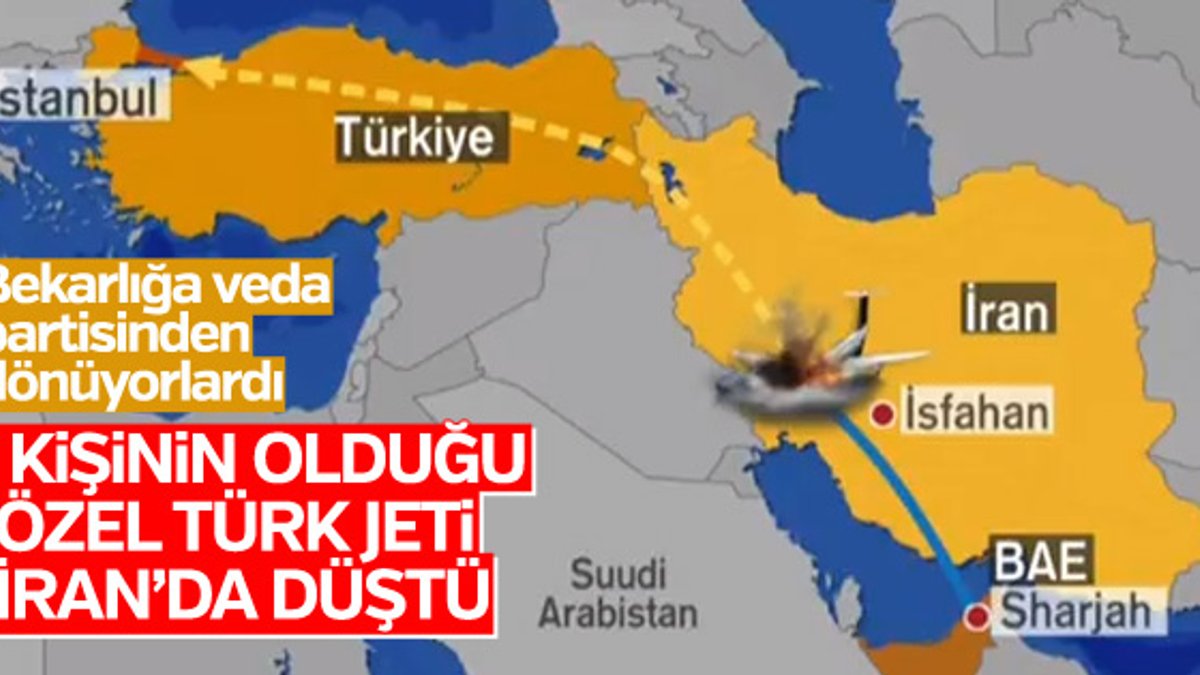 BAE'den İstanbul'a gelen özel jet düştü