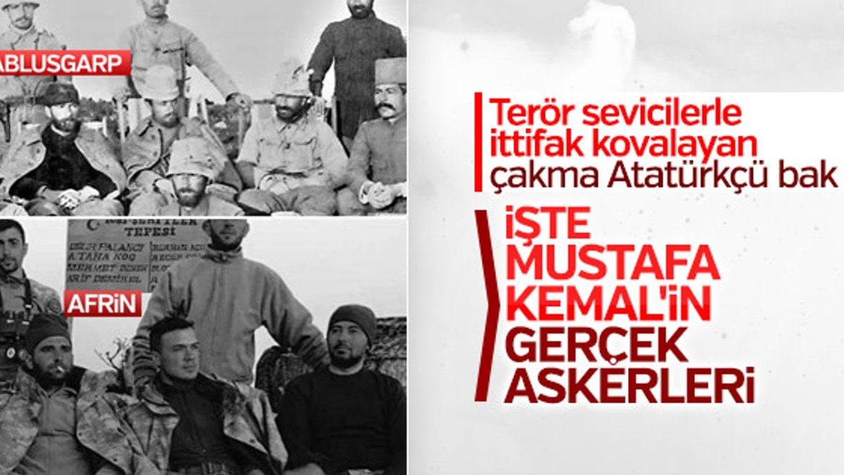 Afrin’deki askerlerden Mustafa Kemal Atatürk pozu
