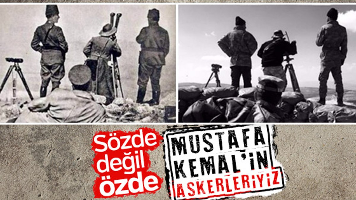 Zeytin Dalı Harekatı'ndaki Mehmetçiklerin Atatürk pozu