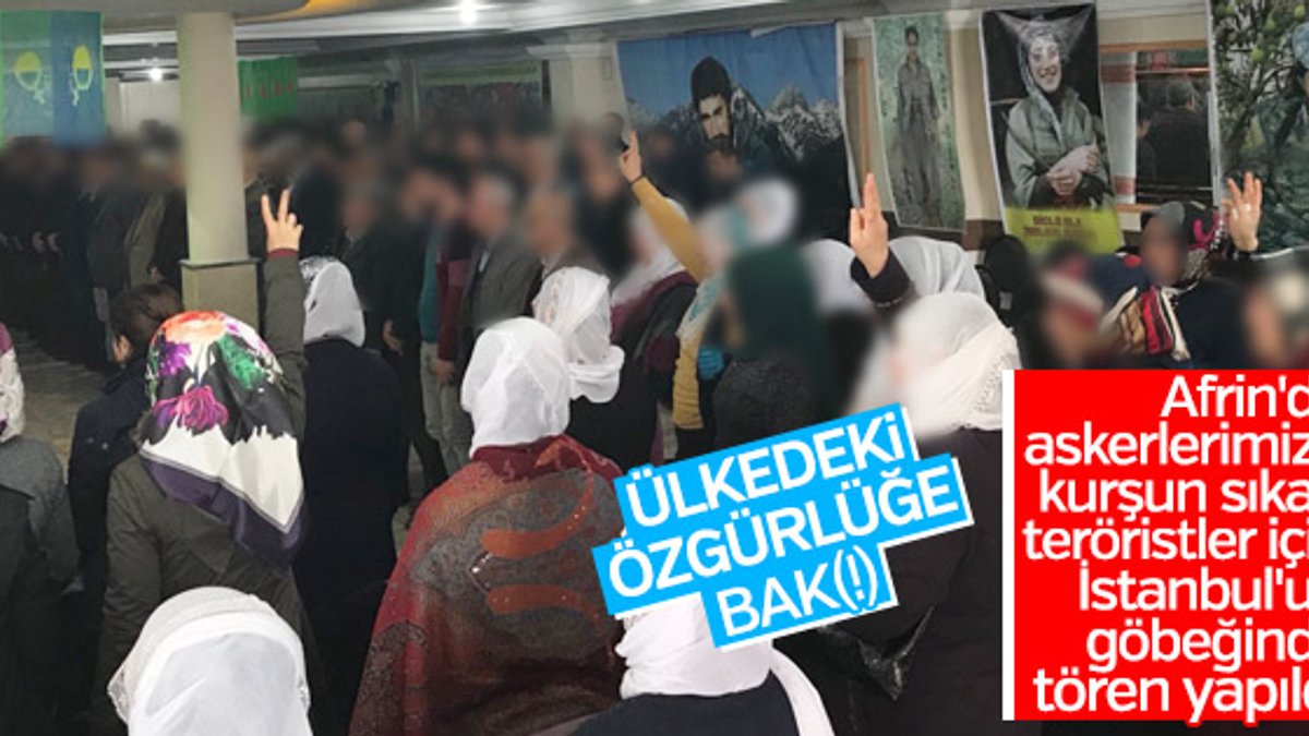 Terör yandaşları İstanbul'da YPG'li teröristleri andı