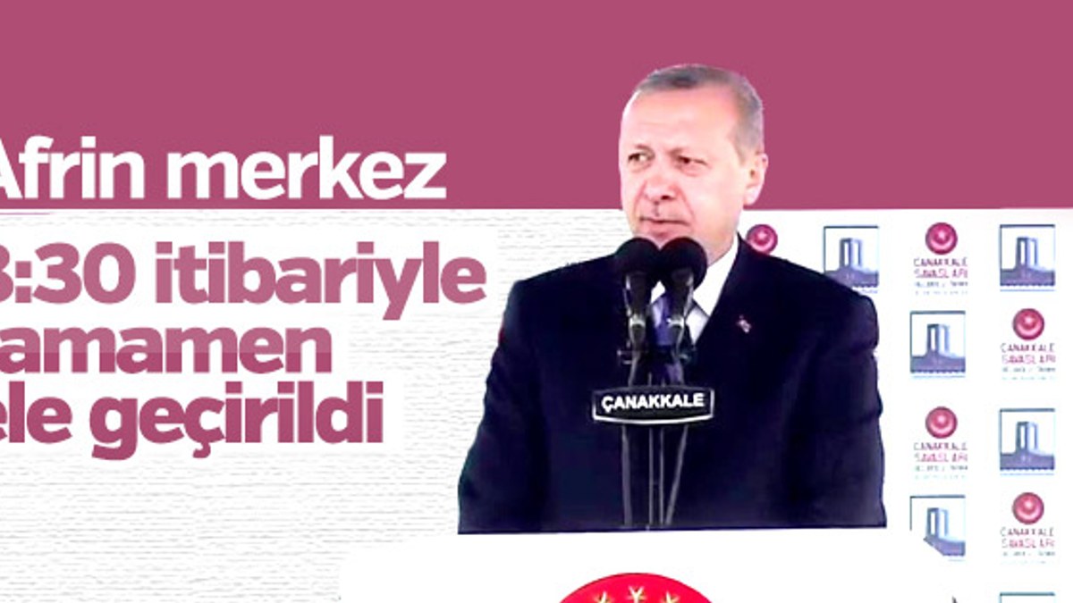 Cumhurbaşkanı Erdoğan'dan Afrin operasyonu açıklaması