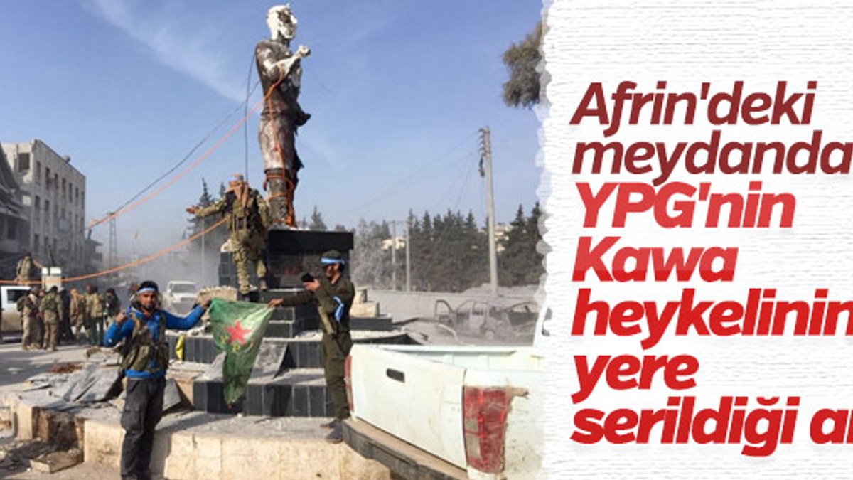 Afrin'deki heykeller yıkılıyor