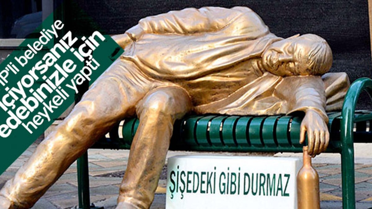 Eskişehir'e sarhoş adam heykeli