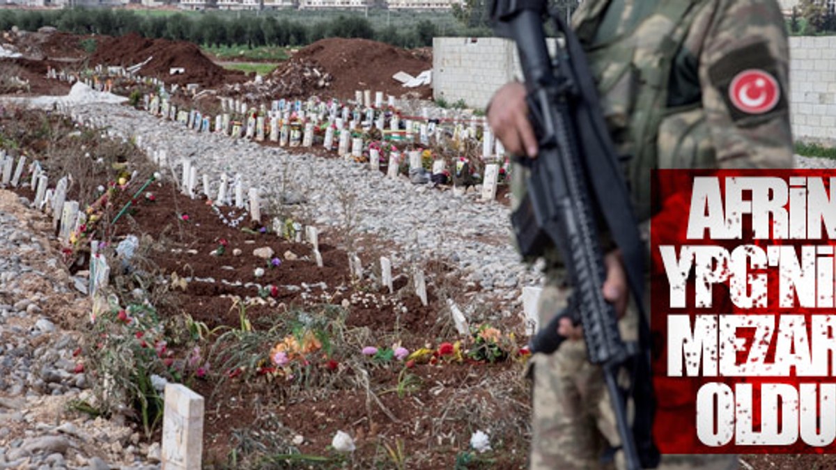 Afrin'de terörist mezarları bulundu