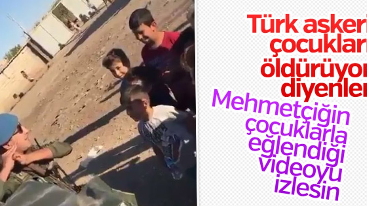 Türk askeri çocuklara oyun yaparken yakalandı