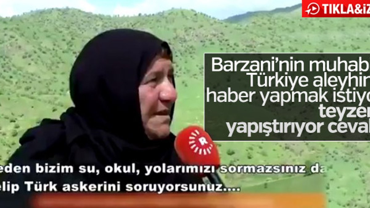 Kürt teyze Barzani'nin muhabirini alt etti
