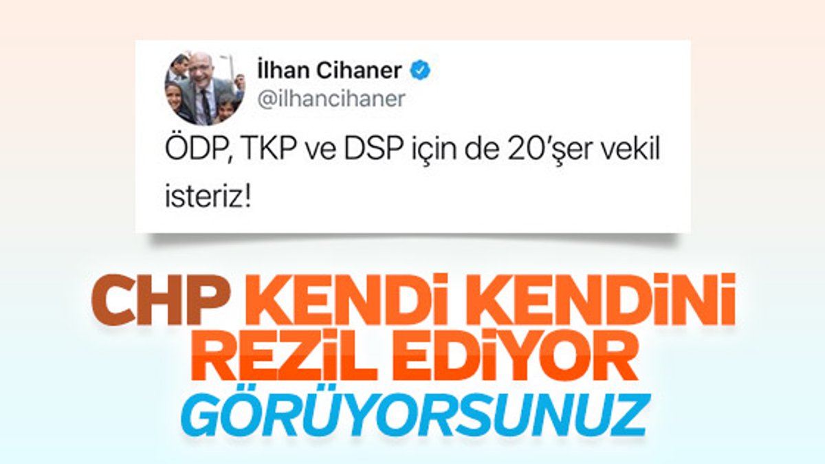 CHP'li Cihaner, İYİ Parti'ye takviyeden hoşlanmadı
