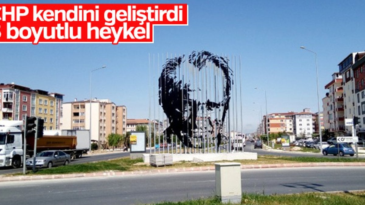 Tekirdağ Belediyesi'nden 3 boyutlu Atatürk silueti
