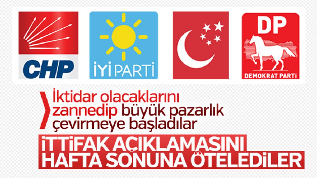 CHP, İYİ Parti, SP ve DP'nin ittifak açıklaması ertelendi