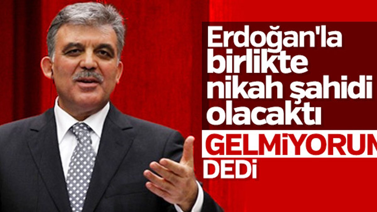 Abdullah Gül, Özhaseki'nin kızının düğününe katılmayacak