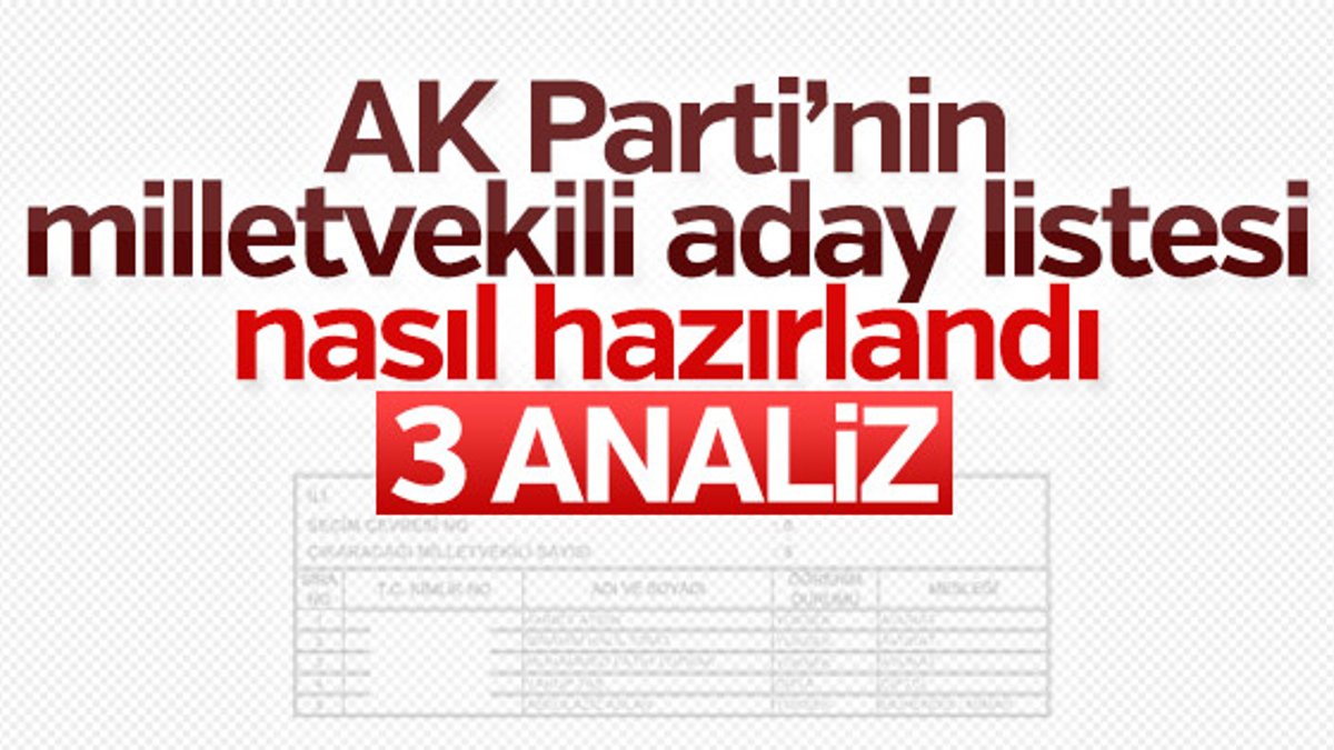 AK Parti aday listesinin hazırlandığı kriterler