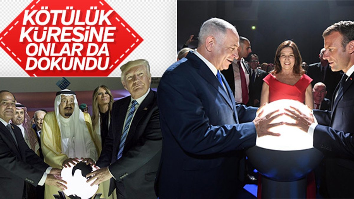 Netanyahu ile Macron küre ile poz verdi