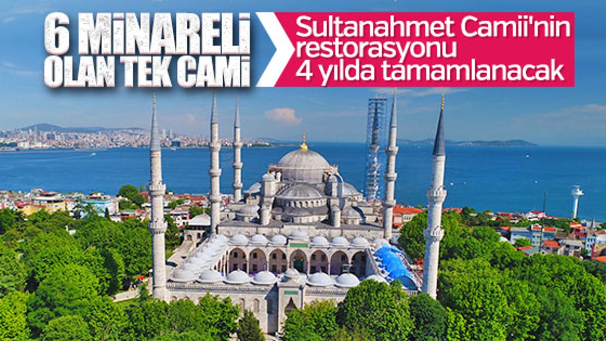 Sultanahmet Camii’nde dev restorasyon havadan görüntülendi