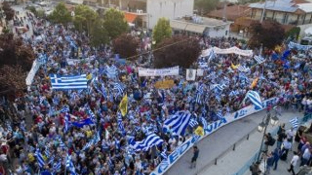 Yunanistan'da 'Makedonya Yunanistan'dır' mitingleri