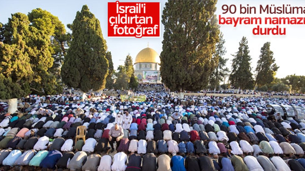 90 bin Müslüman bayram namazını Mescid-i Aksa'da kıldı