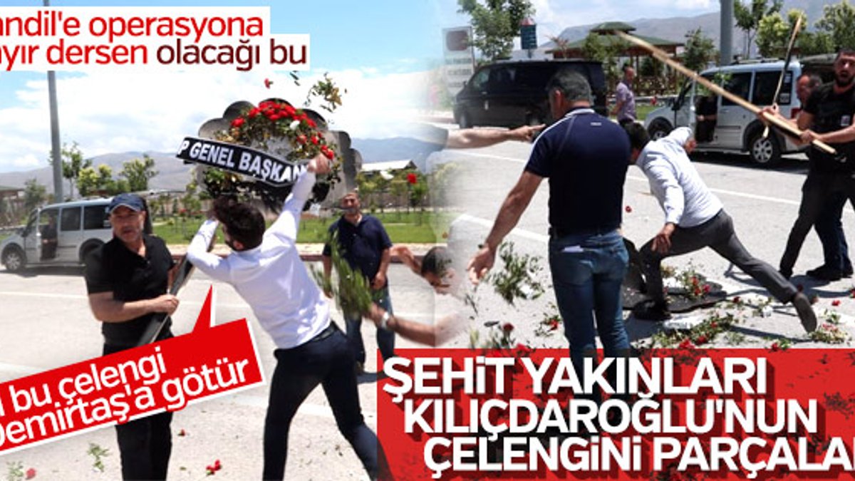 Şehit cenazesinde Kılıçdaroğlu'nun çelengi parçalandı