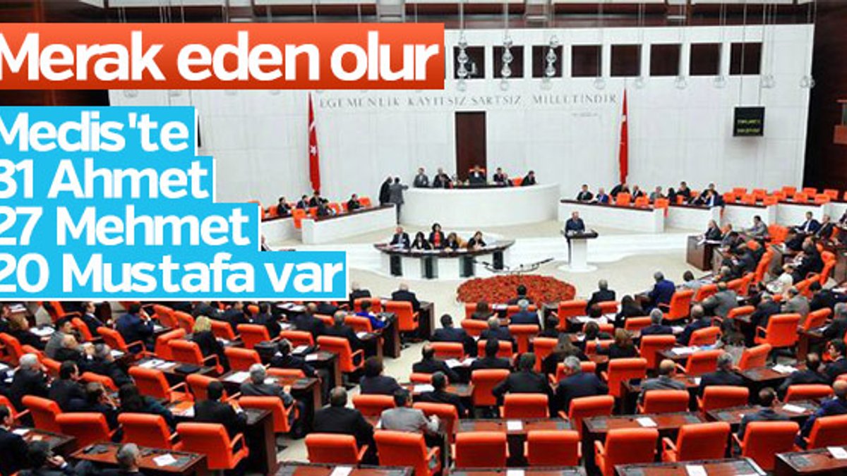 Yeni Meclis'te 'Ahmet' ve 'Mehmet'ler çoğunlukta