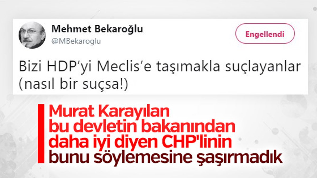 CHP'li Mehmet Bekaroğlu'nun HDP itirafı