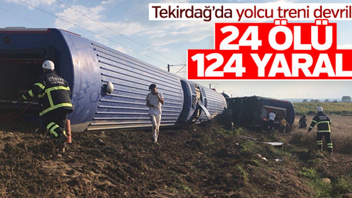 Tekirdağ Çorlu'da yolcu treni devrildi