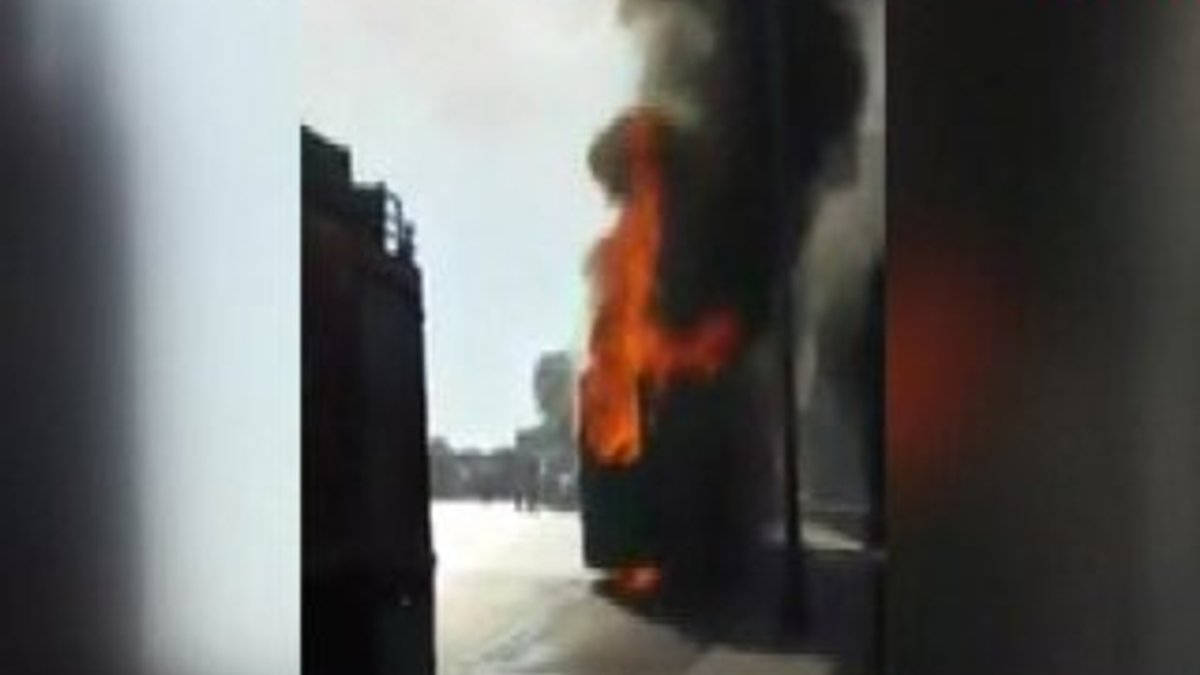 Üsküdar'da otobüs yangını