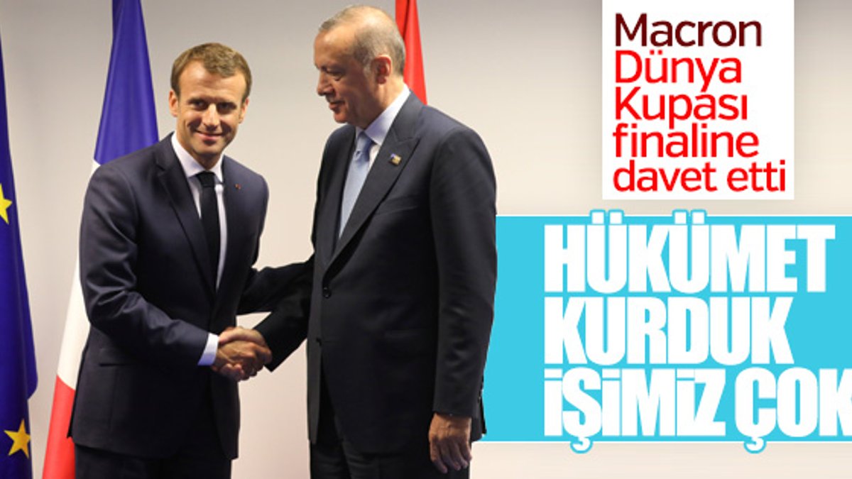 Erdoğan ile Macron arasında samimi görüşme