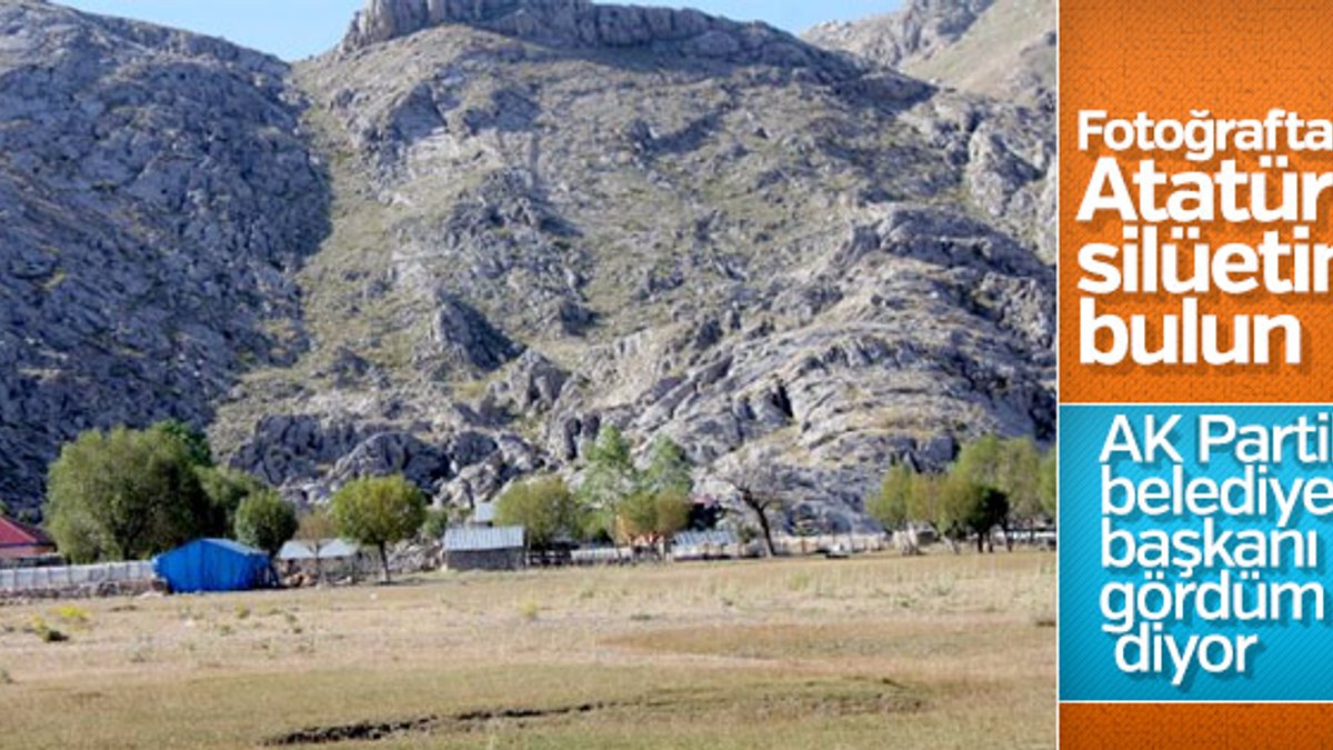 Dağın yamacında Atatürk silüeti