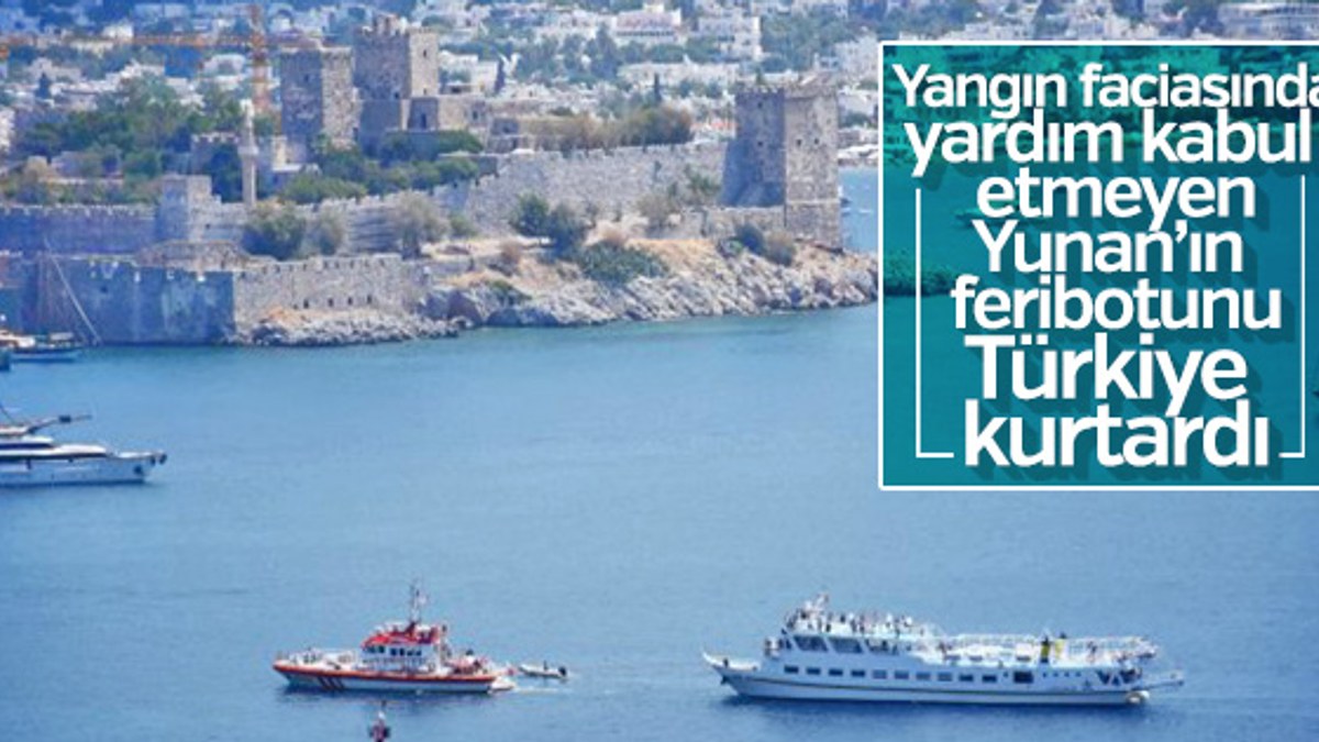 Arızalanan Yunan feribotunu Türkiye kurtardı