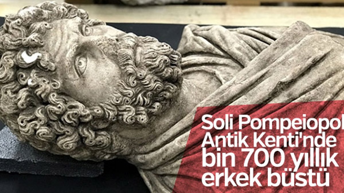 Soli Pompeiopolis Antik Kenti'nde erkek büstü bulundu