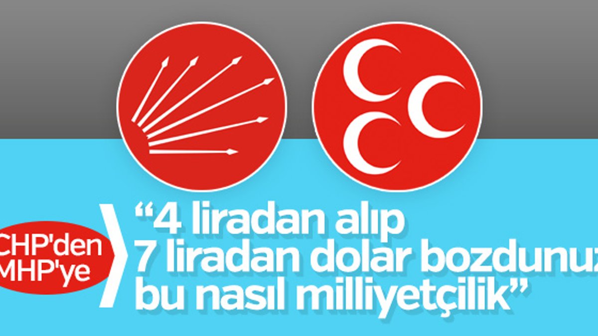 CHP'den MHP'ye: 7 liradan dolar bozdurdunuz