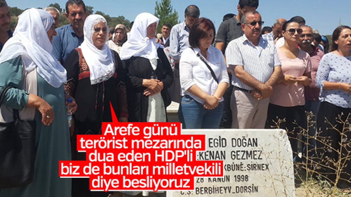 Arefe günü terörist mezarını ziyaret eden HDP'li vekil