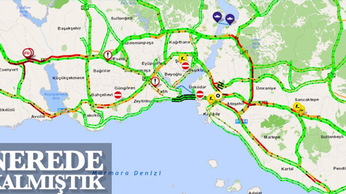 Bayram tatili sonrası İstanbul'da trafik haritası