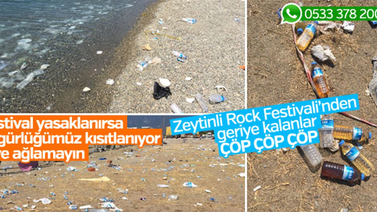 Zeytinli Rock Festivali'nin ardından kalan çöpler