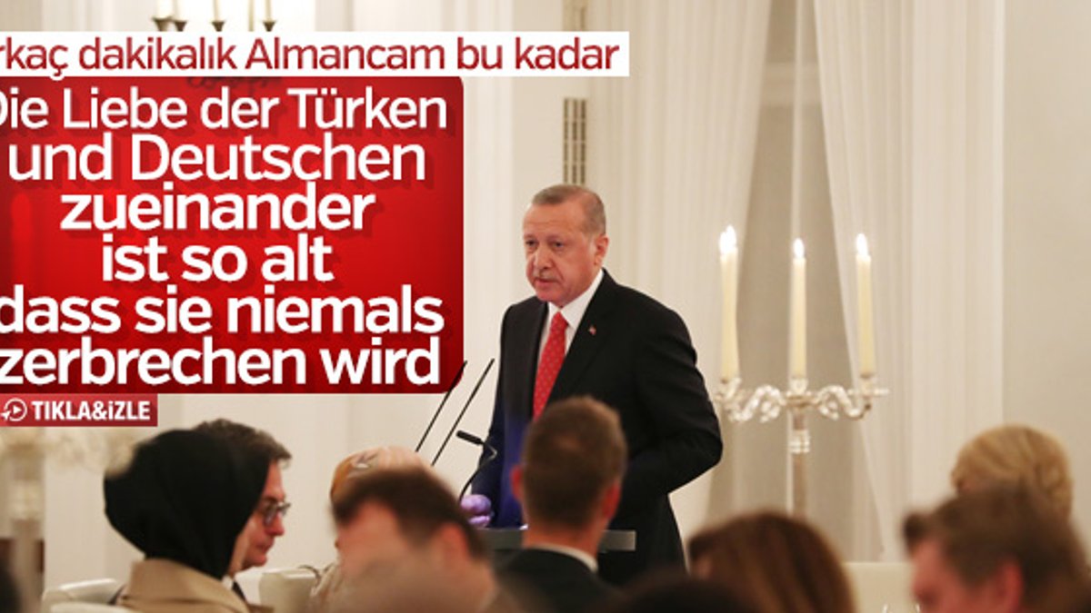 Başkan Erdoğan'dan Almanca jest