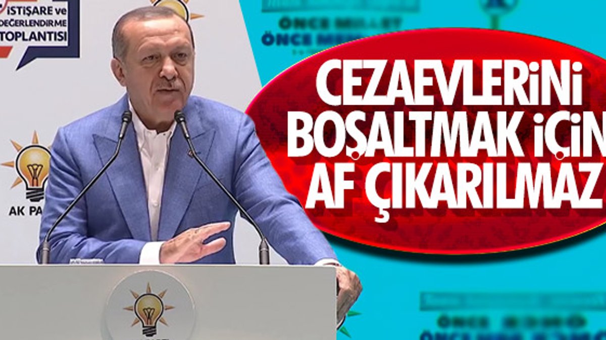 Başkan Erdoğan af konusunda kırmızı çizgisini açıkladı